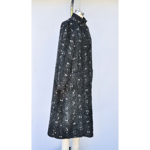 Vintage Pop Corn Wool Duster Coat - Chunky 60s 70s - Coatree Union Label  S M - Picture 5 of 10